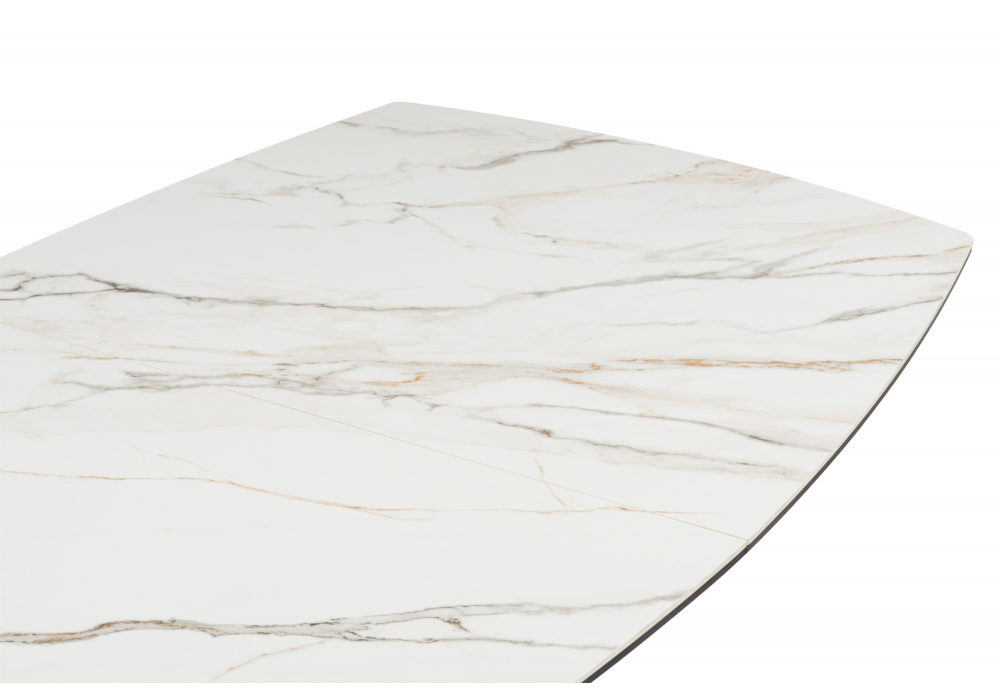 Керамический стол Вейл 160(205)х89 gilt white / черный