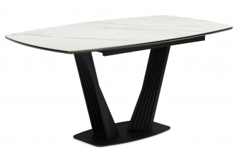 Керамический стол Вейл 160(205)х89 gilt white / черный