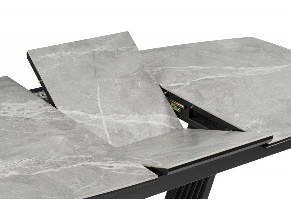 Керамический стол Вейл 160(205)х89 larka grey / черный