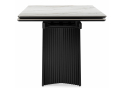 Керамический стол Вейв 160(220)х89 белый с прожилками gilt white / черный