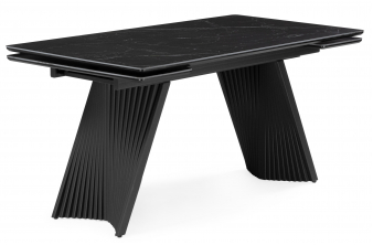 Керамический стол Вейв 160(220)х89 черный мрамор shakespeare black / черный