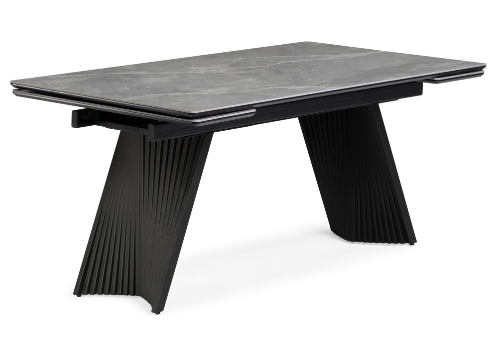 Керамический стол Вейв 160(220)х89 larka grey / черный