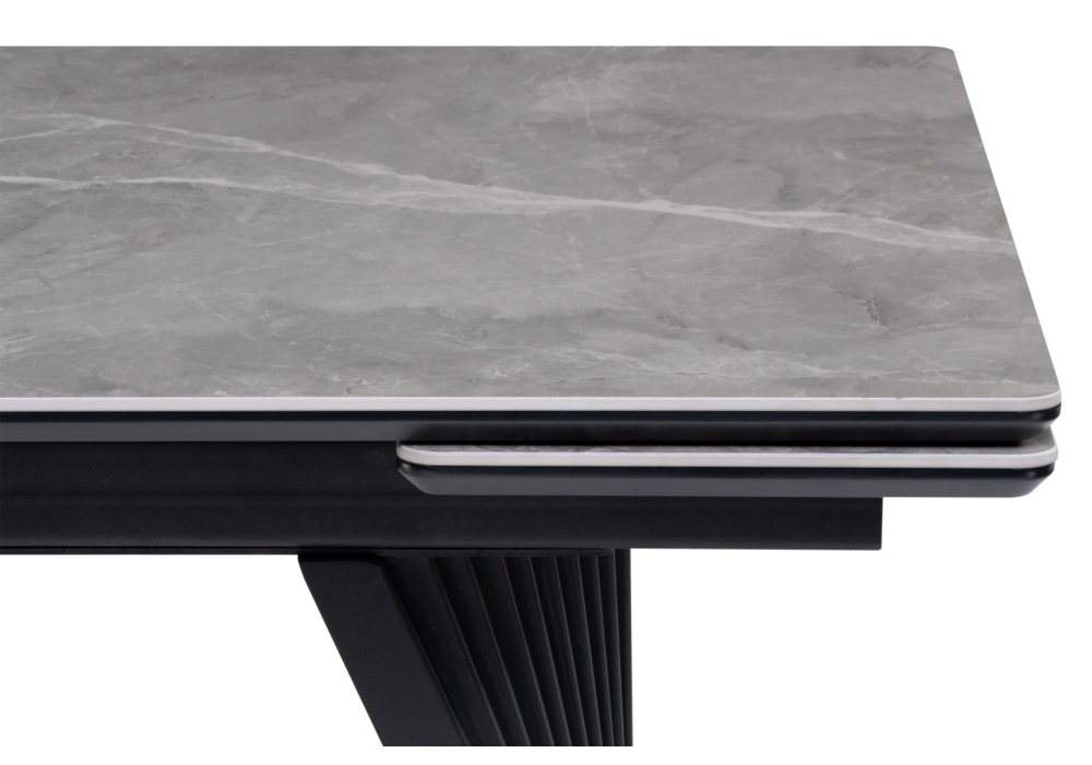 Керамический стол Вейв 160(220)х89 larka grey / черный