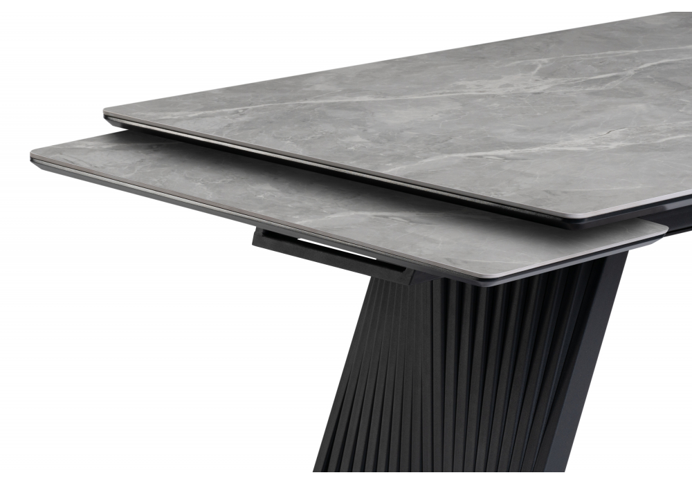 Керамический стол Вейв 160(220)х89 larka grey / черный
