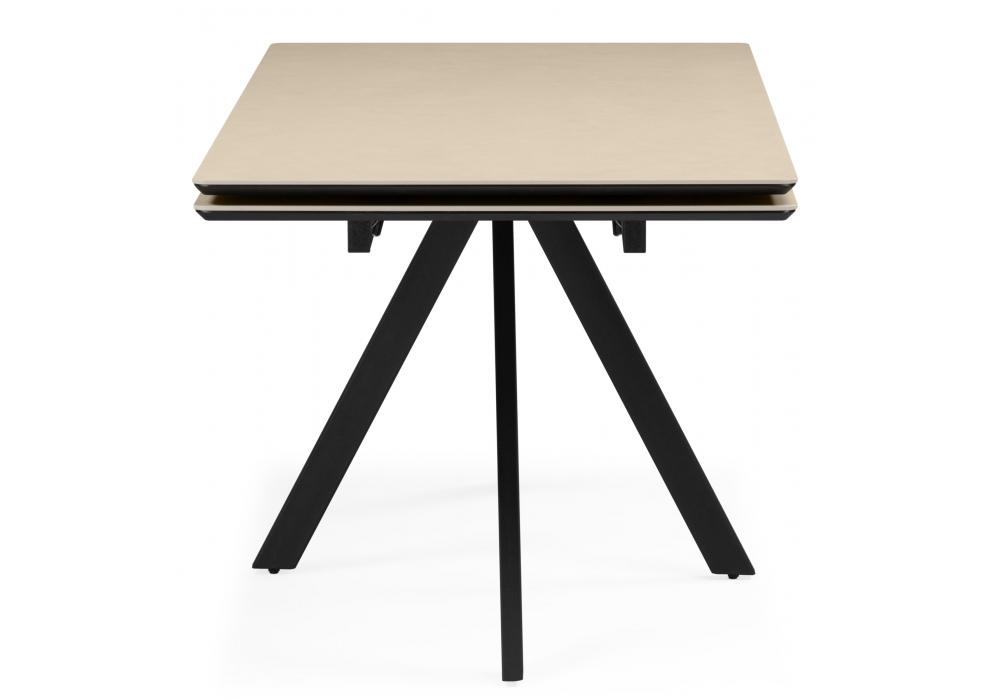 Керамический стол Вилли 120(180)х80 okara light yellow / черный