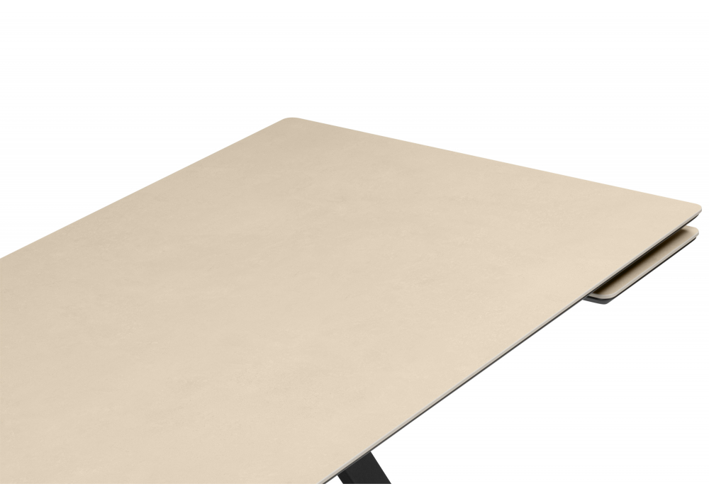 Керамический стол Вилли 120(180)х80 okara light yellow / черный