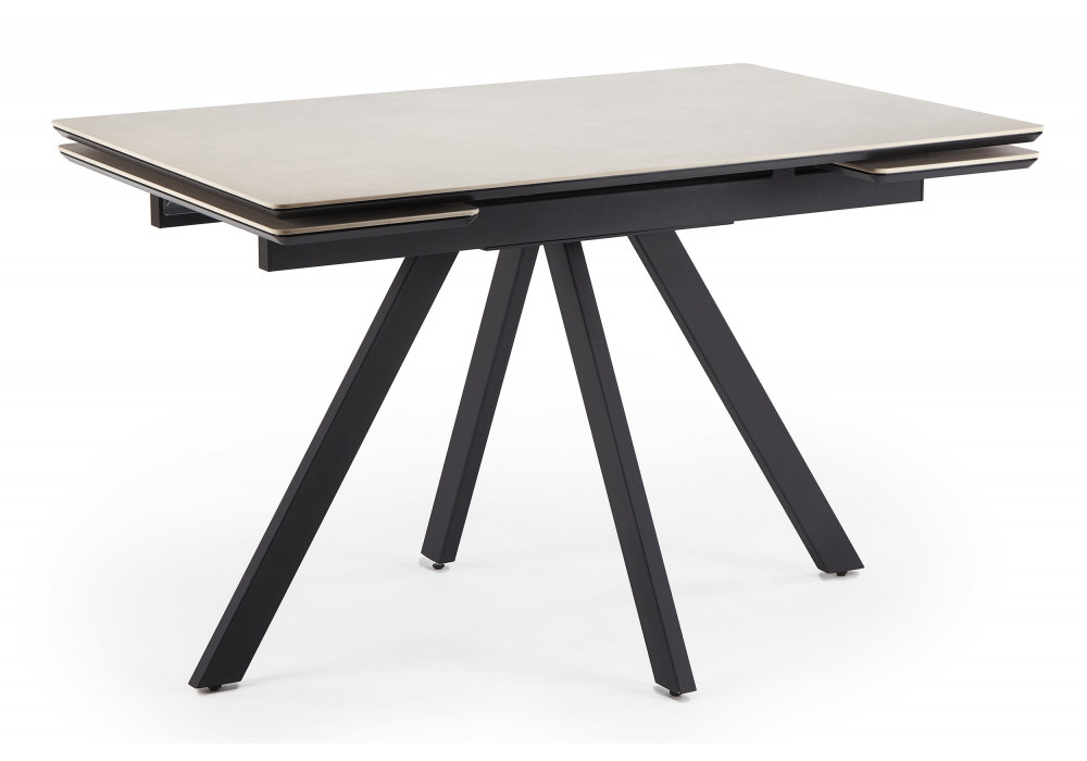 Керамический стол Вилли 120(180)х80 сarmen light grey / черный