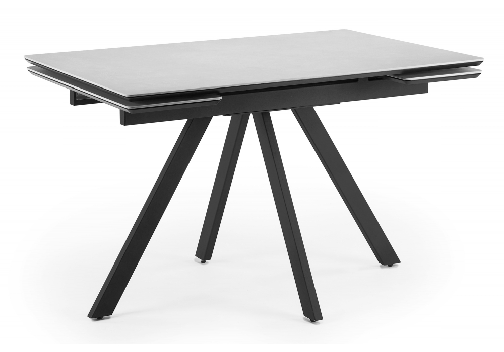 Керамический стол Вилли 120(180)х80 сarmen light grey / черный