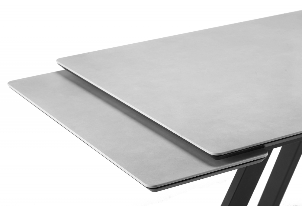 Керамический стол Вилли 120(180)х80 сarmen light grey / черный