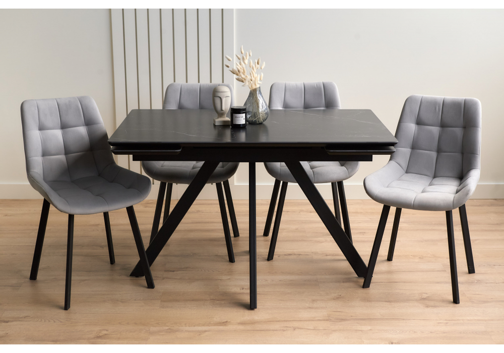 Керамический стол Вилли 120(180)х80 shakespeare black / черный