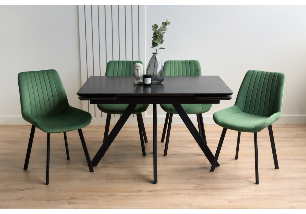 Керамический стол Вилли 120(180)х80 shakespeare black / черный