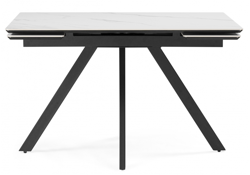 Керамический стол Вилли 120(180)х80 snow alpin white / черный