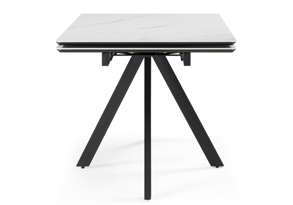 Керамический стол Вилли 120(180)х80 snow alpin white / черный