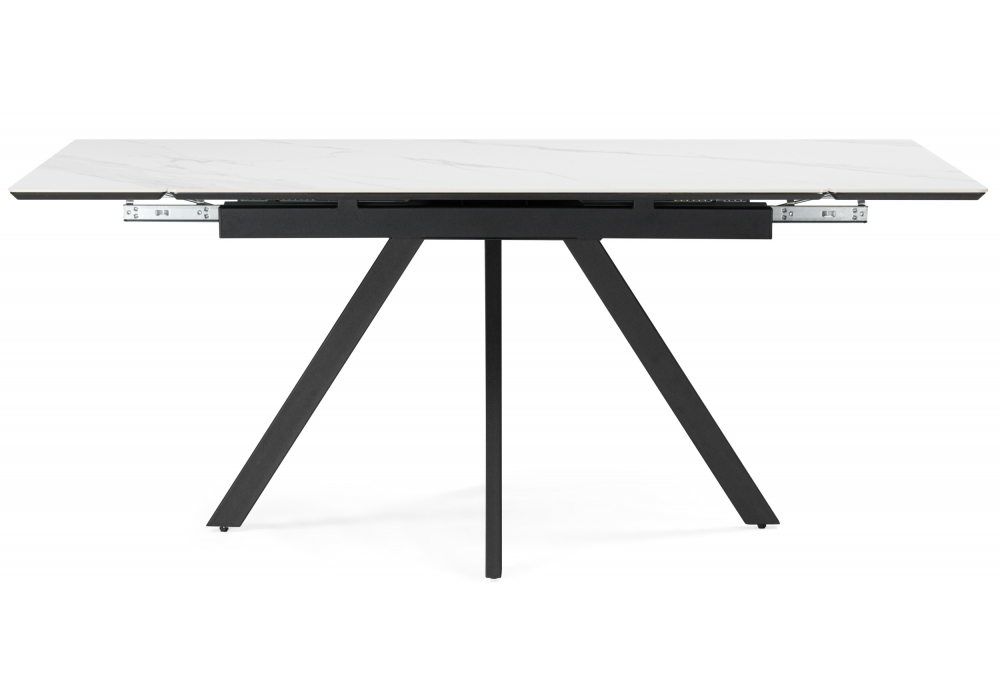 Керамический стол Вилли 120(180)х80 snow alpin white / черный