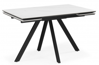 Керамический стол Вилли 120(180)х80 snow alpin white / черный