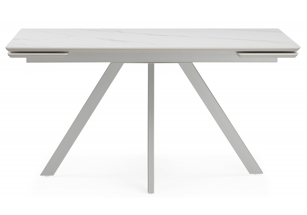 Керамический стол Вилли 140(200)х80 белый мрамор snow white / серый