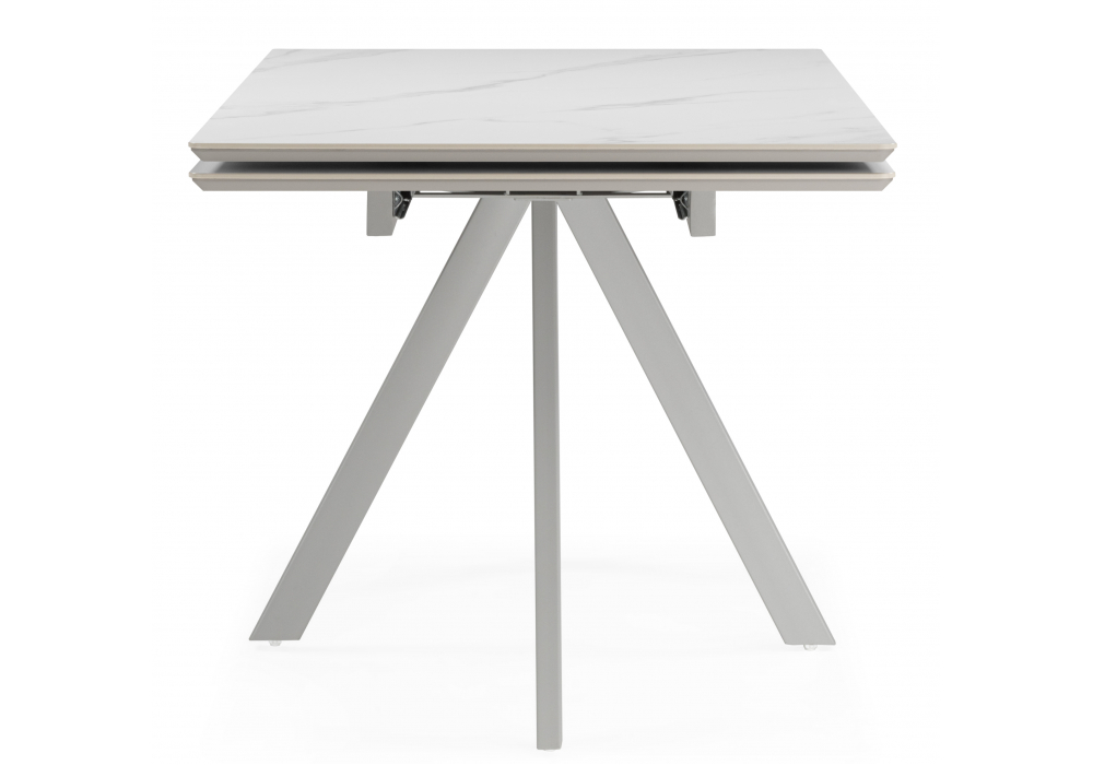 Керамический стол Вилли 140(200)х80 белый мрамор snow white / серый