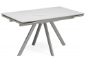 Керамический стол Вилли 140(200)х80 белый мрамор snow white / серый
