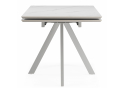 Керамический стол Вилли 140(200)х80 белый мрамор snow white / серый