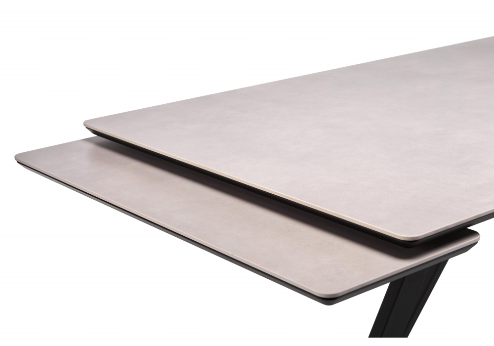 Керамический стол Вилли 140(200)х80 carmen light grey / черный