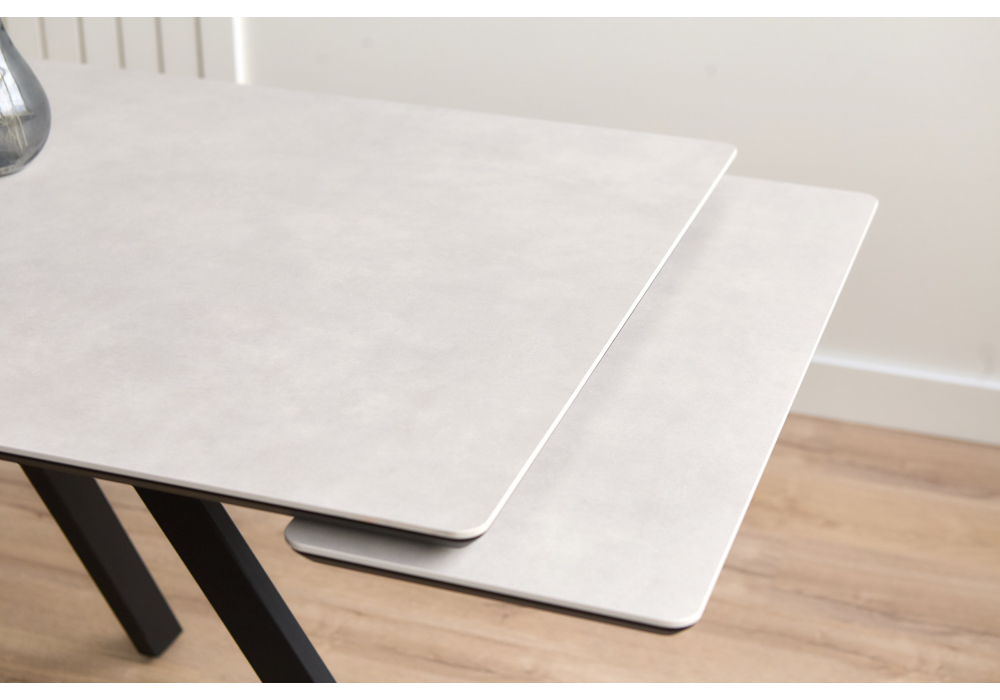 Керамический стол Вилли 140(200)х80 carmen light grey / черный