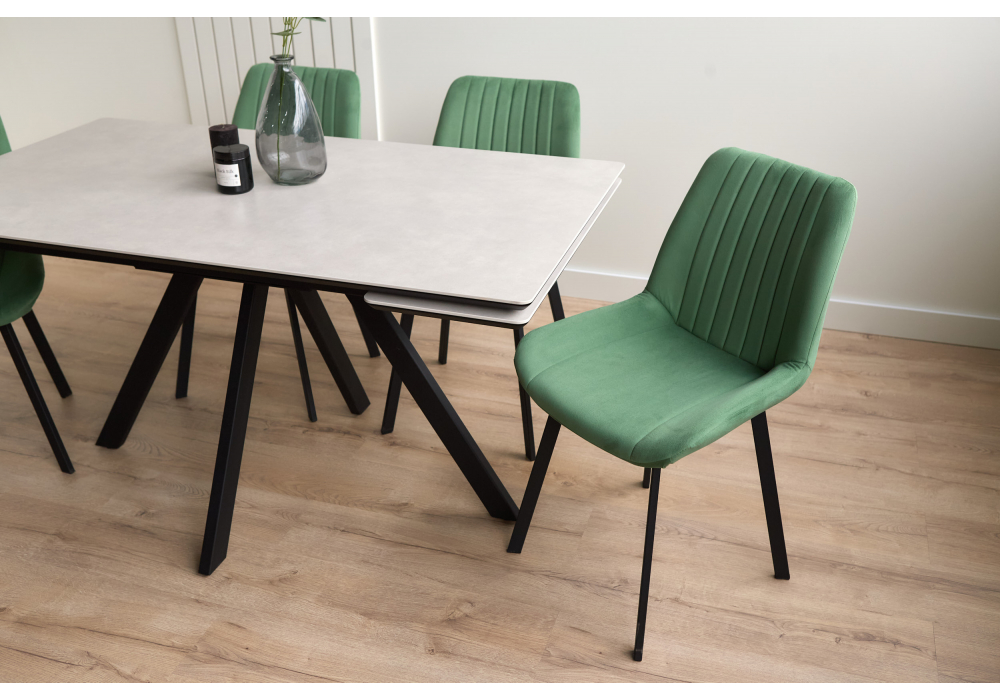 Керамический стол Вилли 140(200)х80 carmen light grey / черный