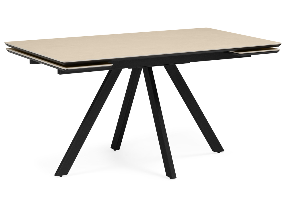 Керамический стол Вилли 140(200)х80 okara light yellow / черный