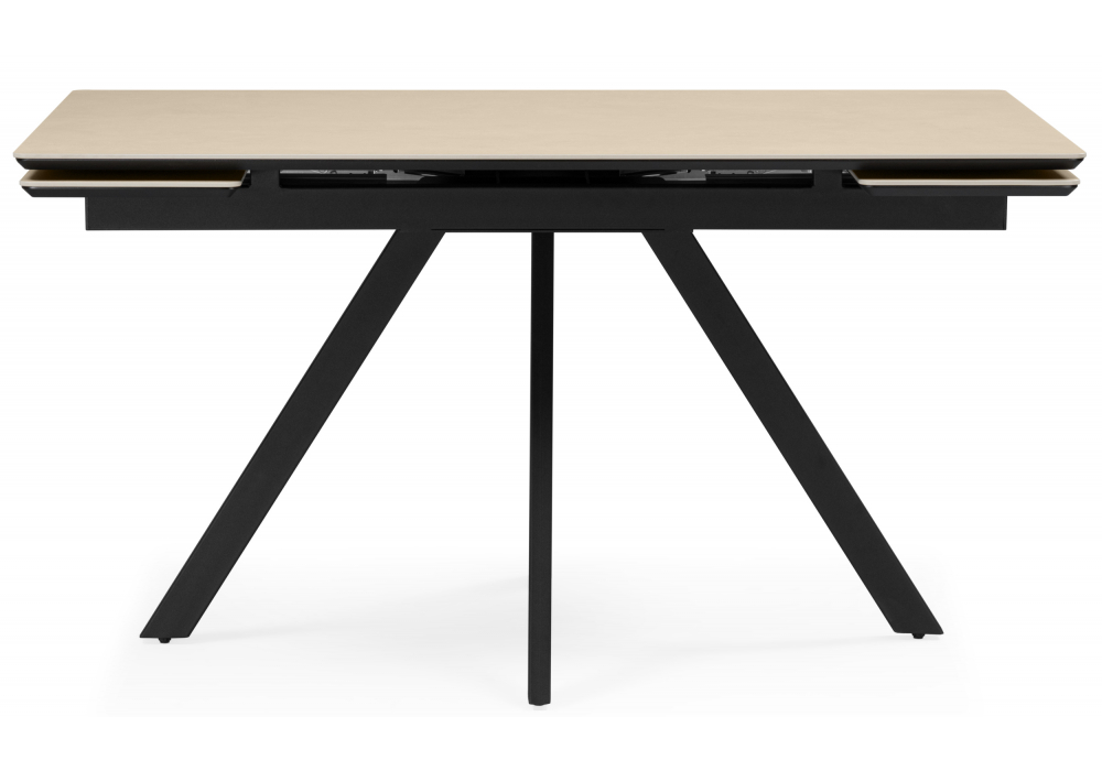 Керамический стол Вилли 140(200)х80 okara light yellow / черный