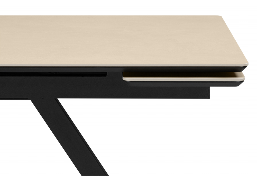 Керамический стол Вилли 140(200)х80 okara light yellow / черный