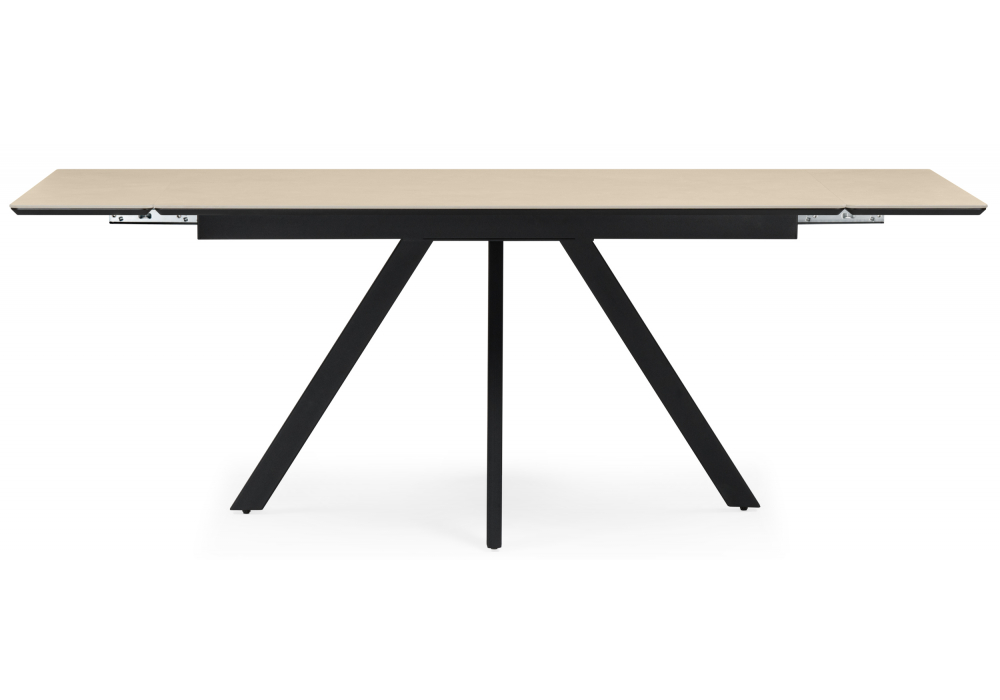 Керамический стол Вилли 140(200)х80 okara light yellow / черный