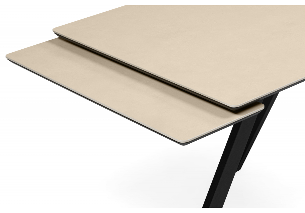 Керамический стол Вилли 140(200)х80 okara light yellow / черный