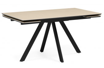 Керамический стол Вилли 140(200)х80 okara light yellow / черный