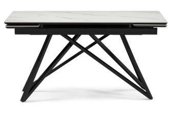 Керамический стол Вилсон 160(220)х89 белый gilt white / черный