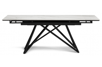 Керамический стол Вилсон 160(220)х89 белый gilt white / черный