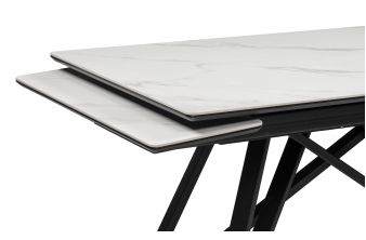 Керамический стол Вилсон 160(220)х89 белый gilt white / черный