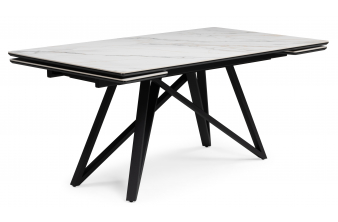 Керамический стол Вилсон 160(220)х89 белый gilt white / черный