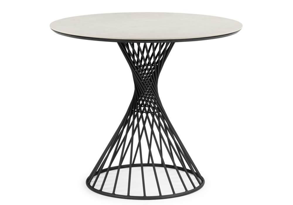 Керамический стол Вивиен 90 carmen light grey / черный