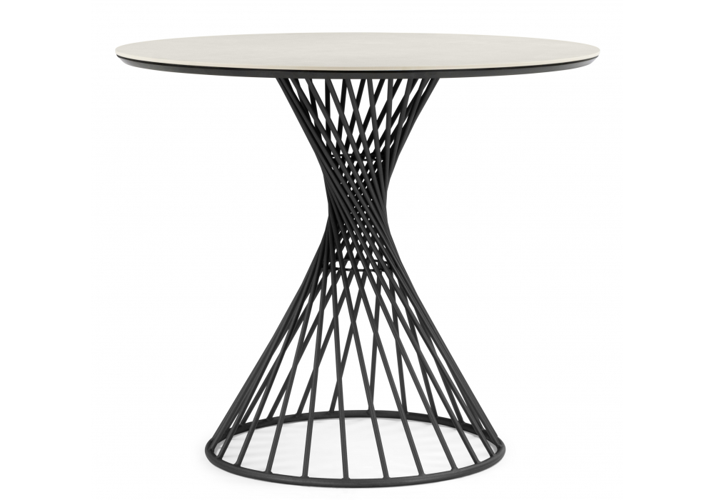 Керамический стол Вивиен 90 carmen light grey / черный