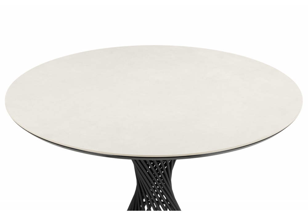 Керамический стол Вивиен 90 carmen light grey / черный