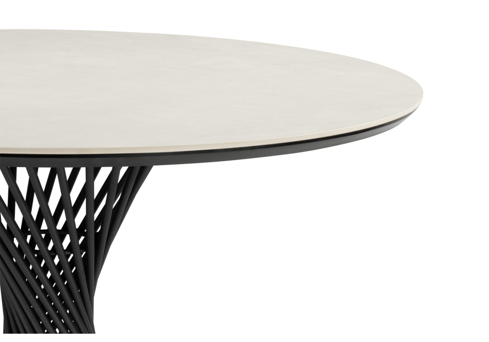 Керамический стол Вивиен 90 carmen light grey / черный