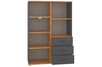 Комод Маллоу-2 дуб вотан / графит софт