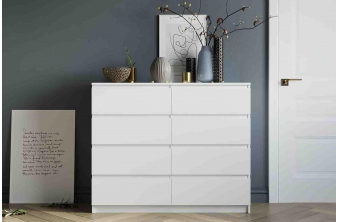 Комод Элла КМ 01 белый / дуб крафт золото