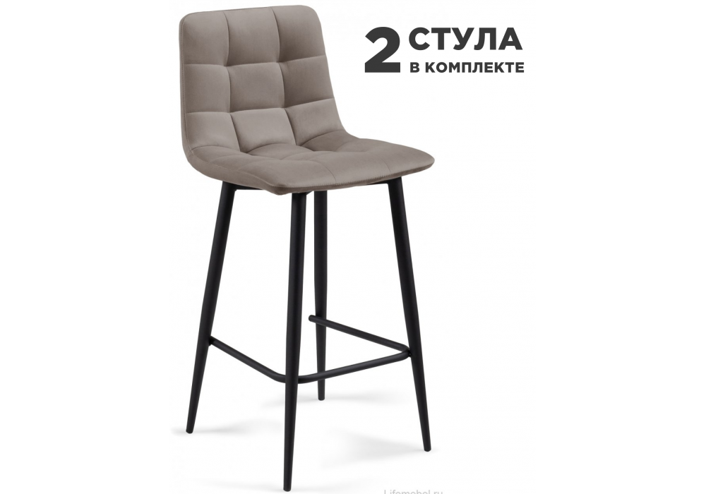Комплект стульев полубарных Симпл 2 шт латте / черный