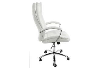 Компьютерное кресло Квадро экокожа белая / хром