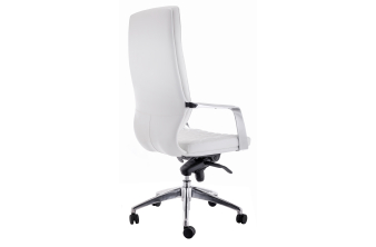 Компьютерное кресло Квадро экокожа белая / хром