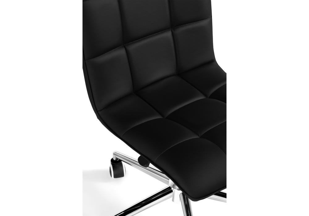 Компьютерное кресло Квадро экокожа чёрная / хром
