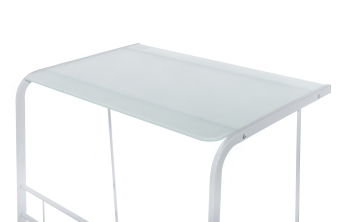 Стеклянный стол Хасселвуд 160(220)х90х77 белый мрамор / белый
