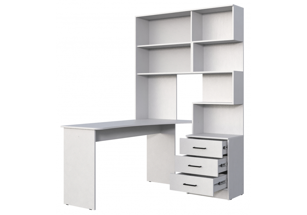 Компьютерный стол Эльброни левый белый