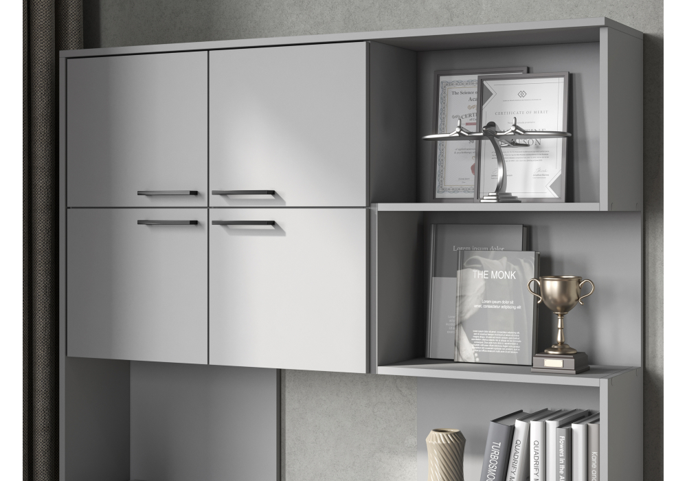 Компьютерный стол Эльброни левый шиншилла серая