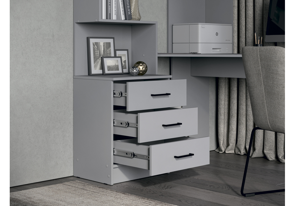 Компьютерный стол Эльброни правый шиншилла серая